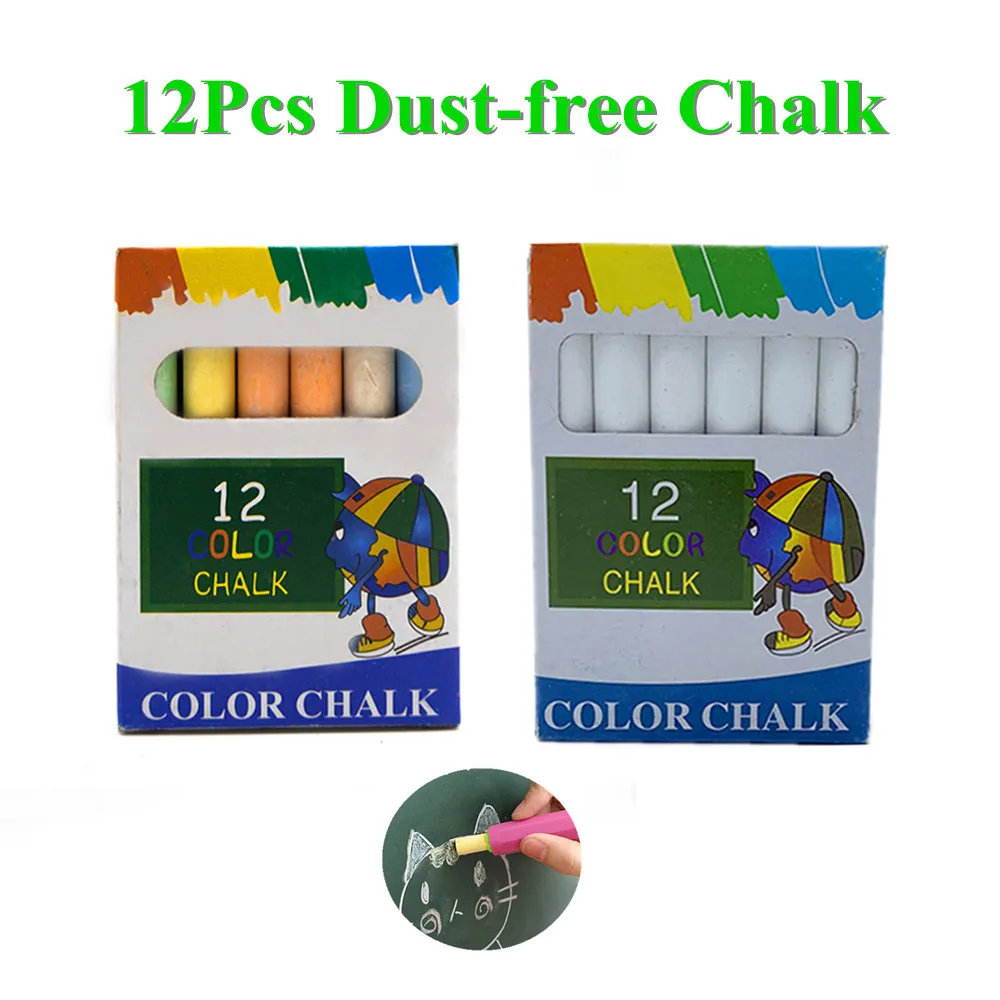 Dustless Teacher Colour Chalk Pen Drawing Chalks For Blackboard Stationary Office School Supplies 12 pcs/Lot