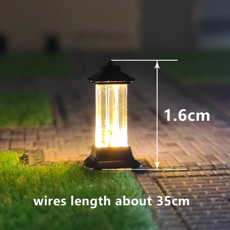 2pcs 1:87 Ho Scale Lawn Model Lamp 3v Led Street Lights Model for Park Architectural Building Grassland Scenery Lamppost Diorama