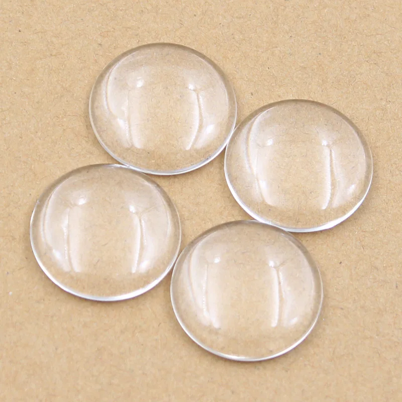 10/12/14/15/16/18/20/25/30/40mm Round Flat Back Clear Glass Cabochon,Wholesale Promotion,High Quality DIY Jewelry