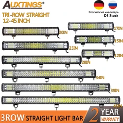 Auxtings 12-45in 180W-612W Tri-Row 7D LED Light Bar Offroad Led Bar Combo  Led Work Light Bar for Truck SUV ATV 4x4 4WD 12v 24V