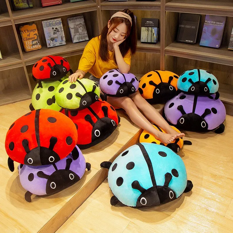 

40cm/50cm/60cm Simulation Ladybug Plush Toy Soft Stuffed Cartoon Insect Ladybug Doll Nap Pillow Sofa Decor Kids Birthday Gifts