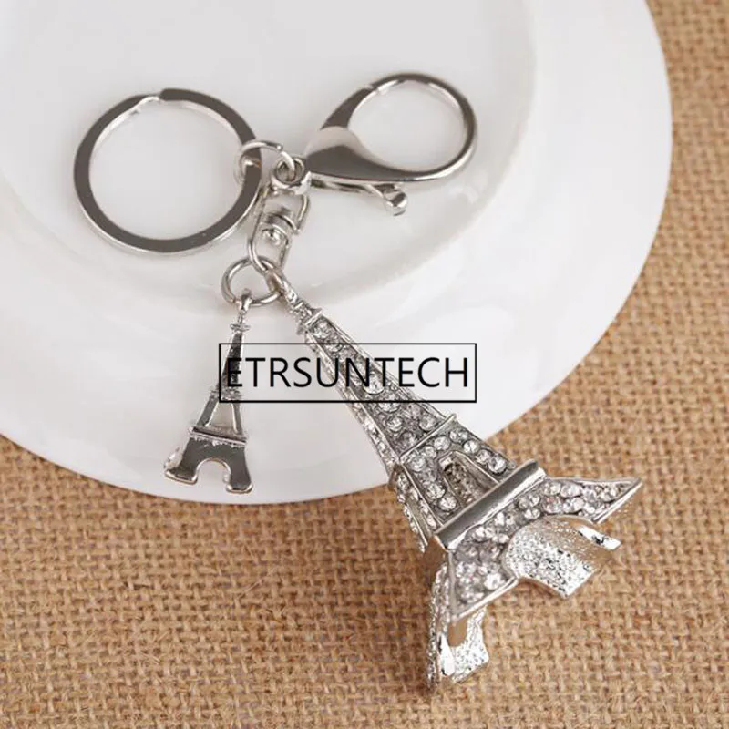 50pcs Paris Tower Keychain for Keys Souvenirs Tour Tower Rhinestone Key Chain Key Ring Decoration Gift