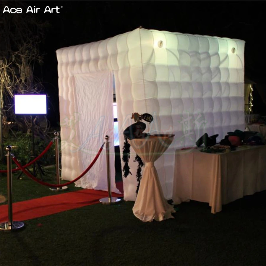 2.5X2.5X2.5m Inflatable Photo Booth Party Backdrop for Photography with LED Lights and Printing for Chile