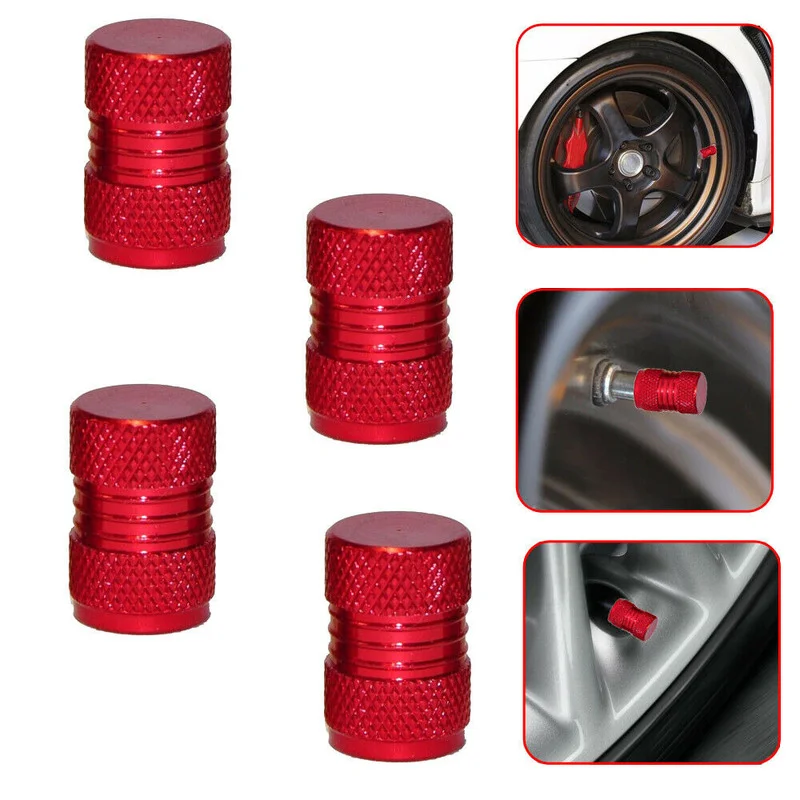 4pcs Universal Car Tuning Wheels Nipple Caps Tire Valve Stem Valve Caps Metal Thread Tyre Dust Cover Exterior Parts Accessories