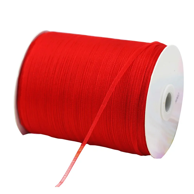 (40 meters/lot) 1/8\'\' (3mm) Red Organza ribbons Wholesale gift wrapping Christmas ribbons