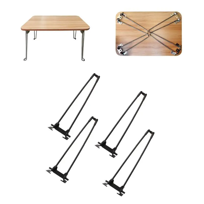 4Pcs Heavy Duty Hairpin Laptop Desk Foldable Legs Folding Coffee Table Legs