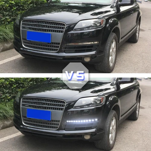 Imagen 2 del producto 2 uds para Audi Q7 2006 2007 2008 2009 luces LED DRL de circulación diurna luz antiniebla con señal de giro amarilla