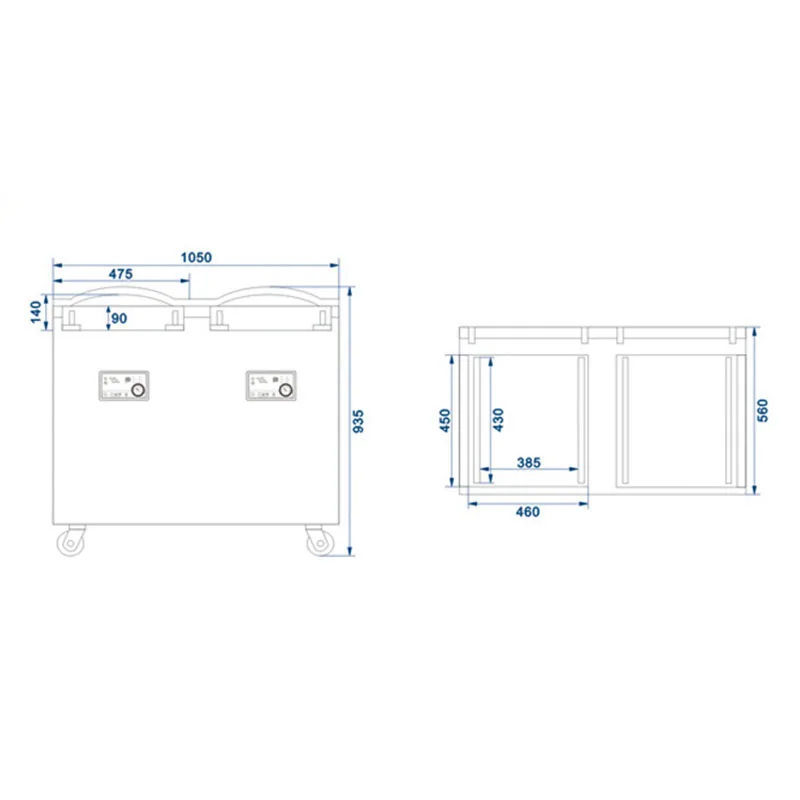 DZ-400-2SF Siamese food vacuum packaging machine Convenient and fast vacuum sealer Multifunction High efficiency sealing machine