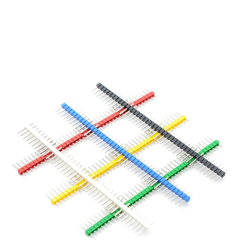 18PCS 40P 2.54mm Male Single Row Pin Header 1*40P 6 Color Each 3pcs