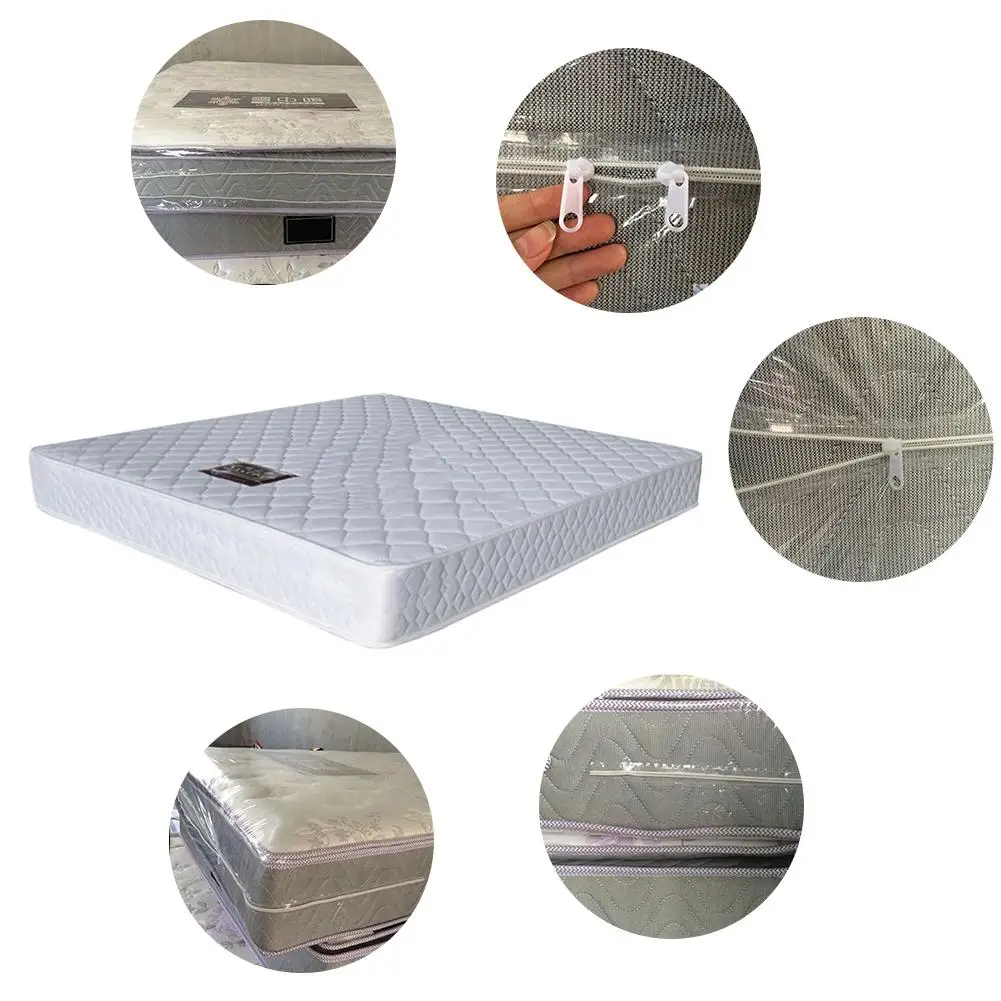 Sac de Protection de Matelas Réutilisable, en Plastique, Juste de Rangement, Mobile, Imperméable, Anti-Poussière, avec Fermeture Éclair