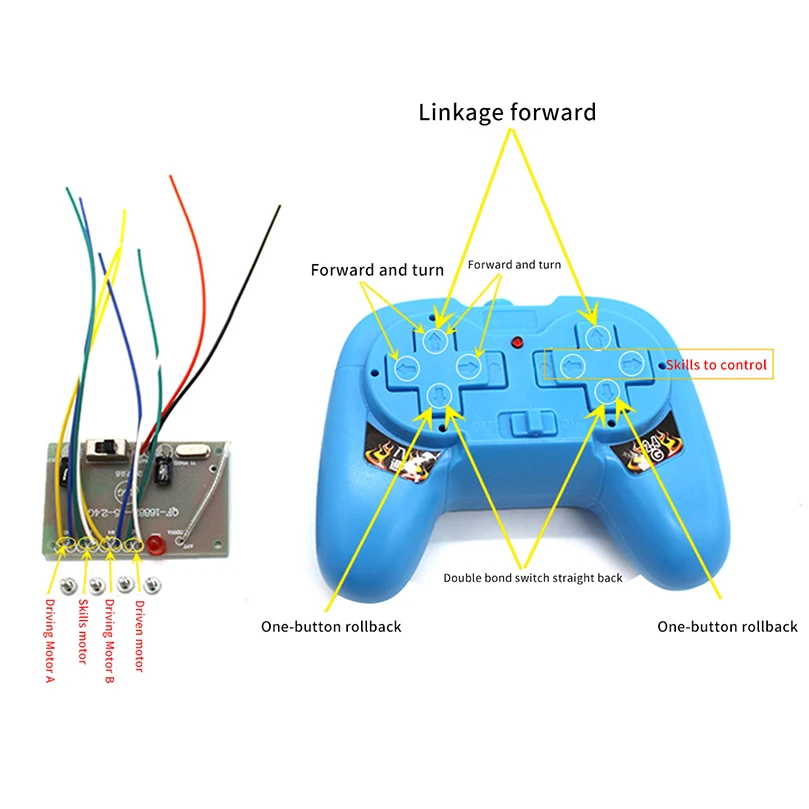 FEICHAO DIY 2.4G 50 Meter Remote Control 8CH with Receiver Board 4.5-6v for Tank Robot DIY Tool