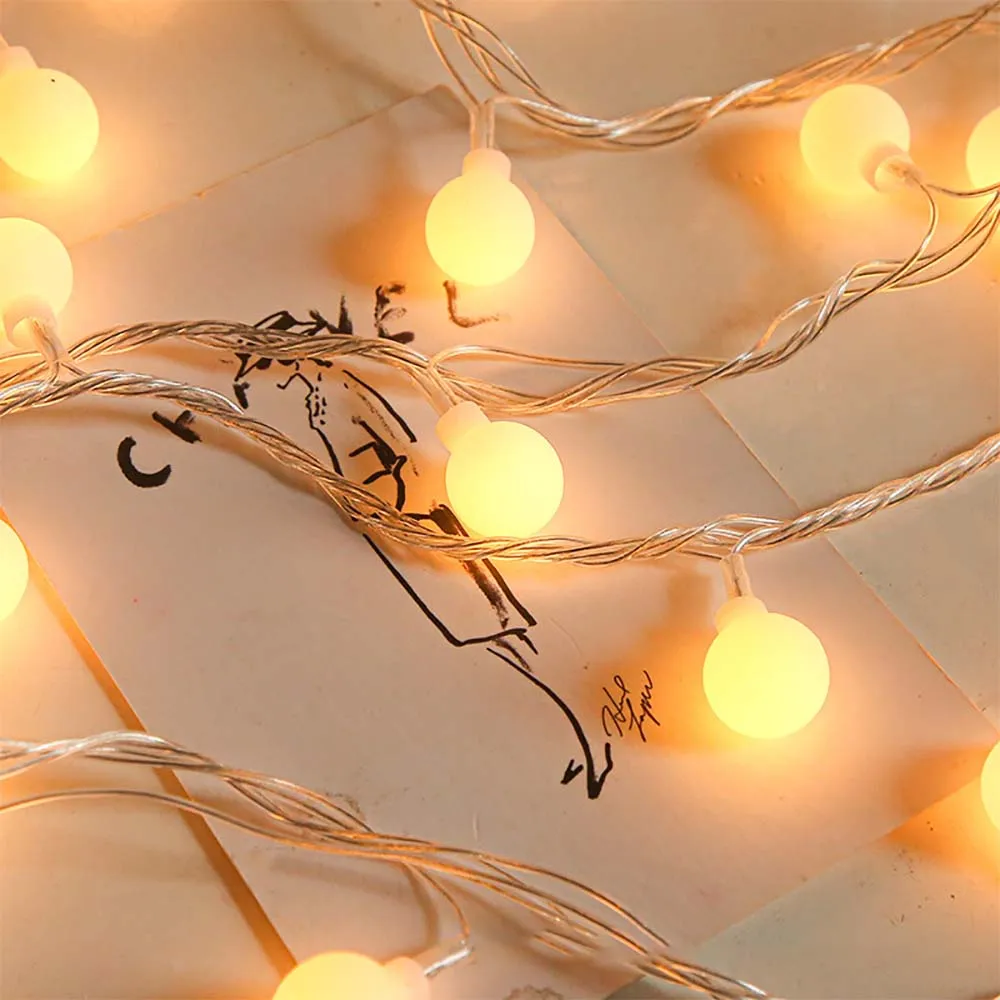 

LED String Lights Fairy Bubble Ball Lamp Holiday Lighting Garland Battery Indoor For Christmas Wedding Decoration