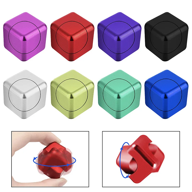 Square Decompression Spinning Top Dice Cube Anti-Anxiety Fingertip Toys Hand FigetS Spinner Early Learning Vent Toys Flipo Flip