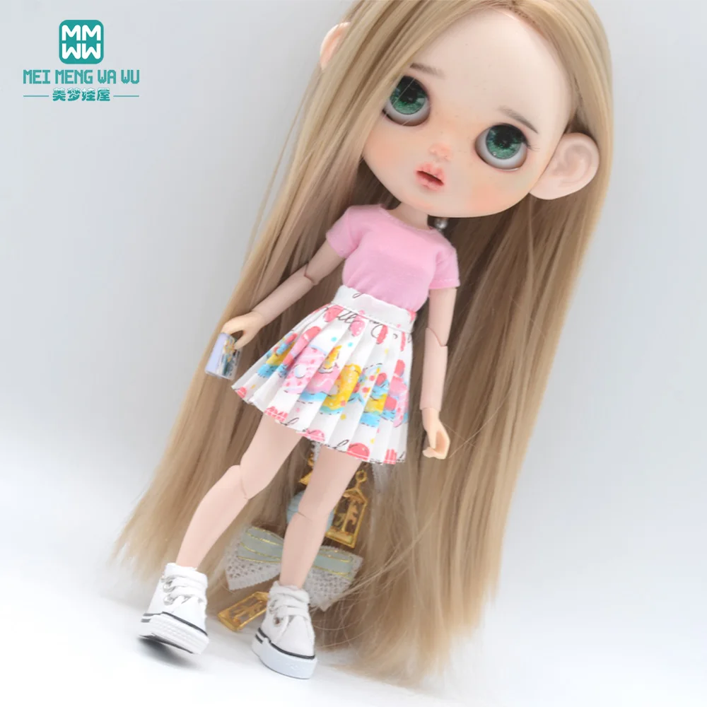 1pcs Blyth Doll Clothes fashion sweater three-piece Cardigan, skirt for 28-30cm Azone OB22 OB24 doll accessories