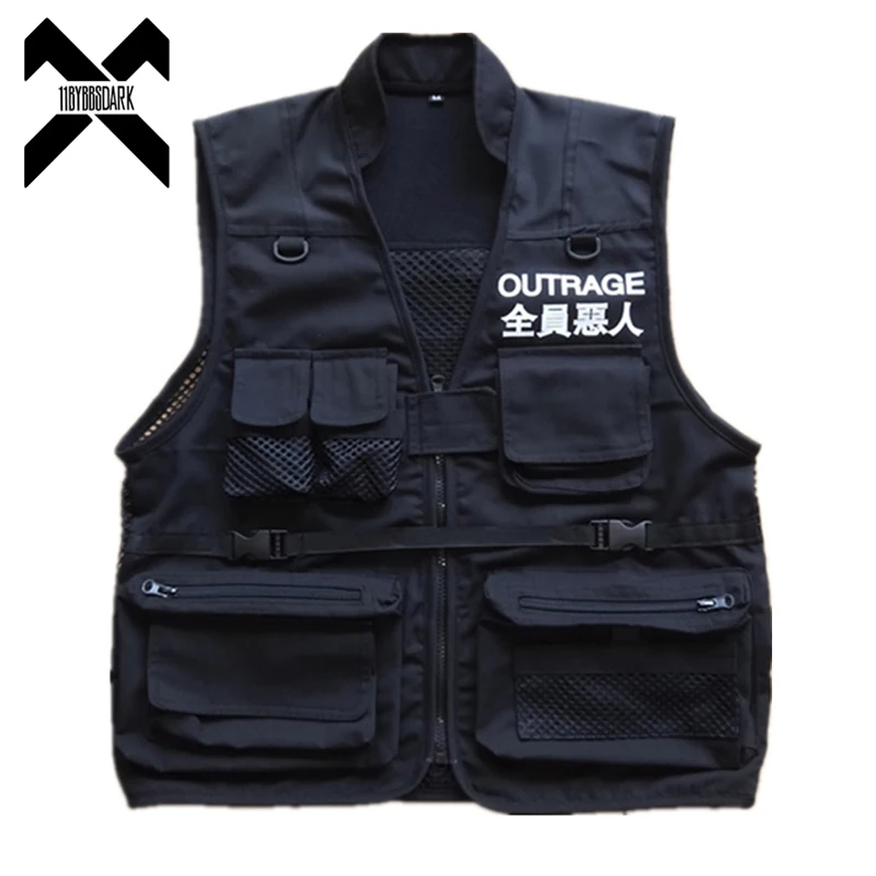 Tactical Cargo Vest Men 2023 Spring Summer Men Coat Sleeveless Jacket Casual Men Vest Coat