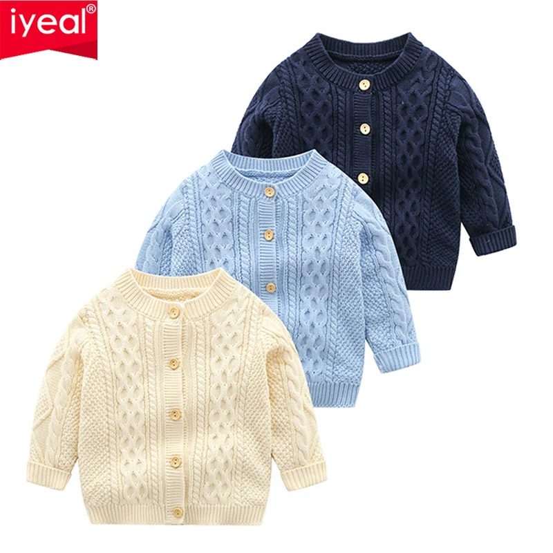 

IYEAL Baby Boy Knit Carding Newest 2024 Candy Color Clothing Kids Newborn Knitted Jacket Long Sleeve Girls Toddler Sweaters