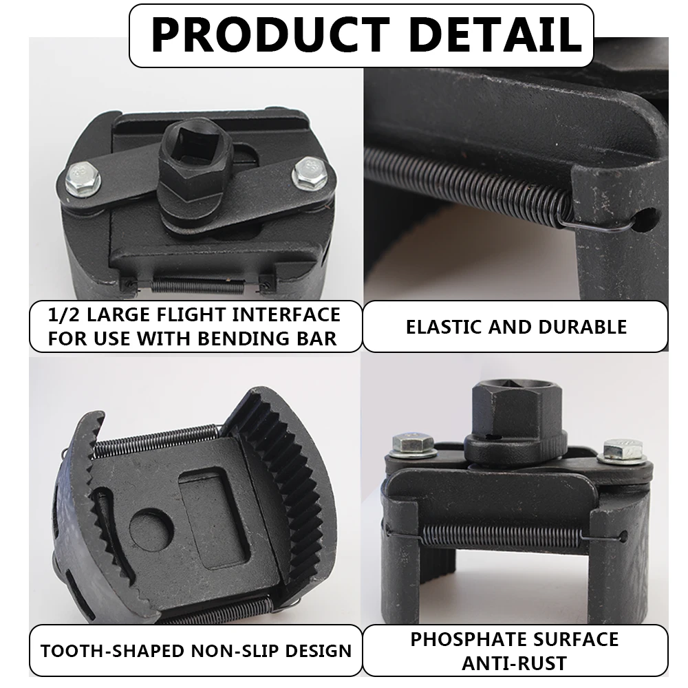 Chiave in acciaio regolabile da 60-105mm per chiave del filtro dell\'olio dell\'auto filtro del carburante strumento di riparazione per la rimozione