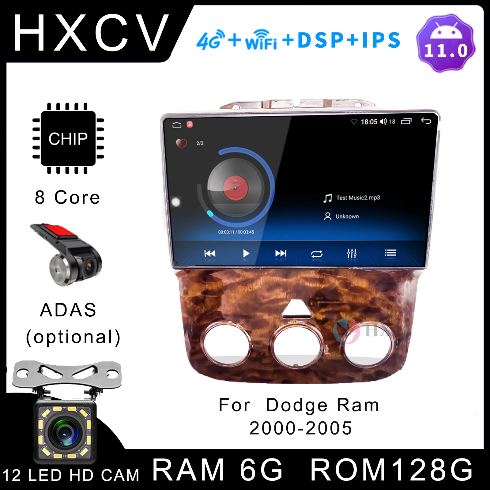 

HXCV Smart Android car radio for Dodge Ram car stereo with gps navigation 4G gps navigator for car DAB+ Carplay 2000- 2005