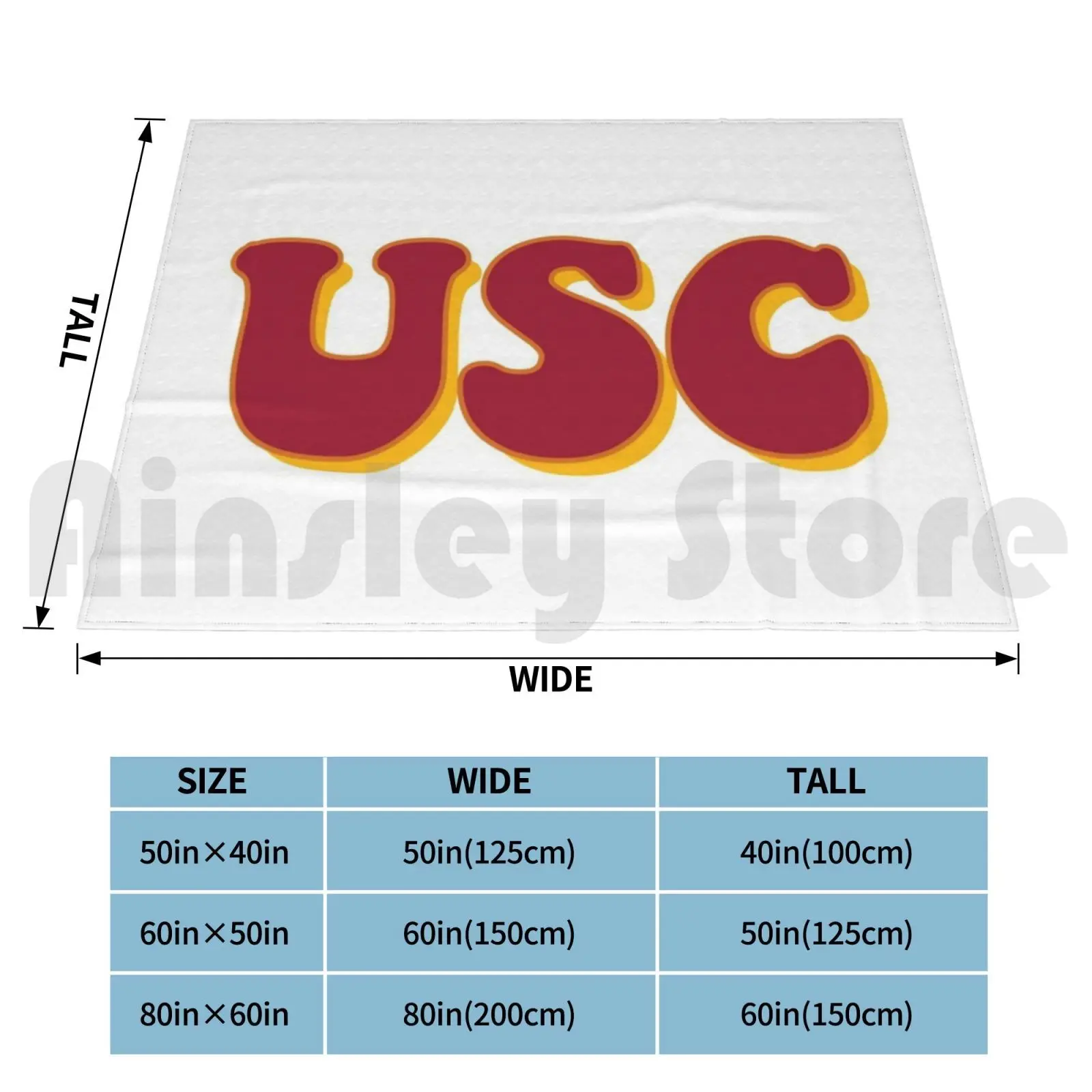 Blanket Usc 3019 Ftfo College Socal La West Coast California University Uc Major Retro