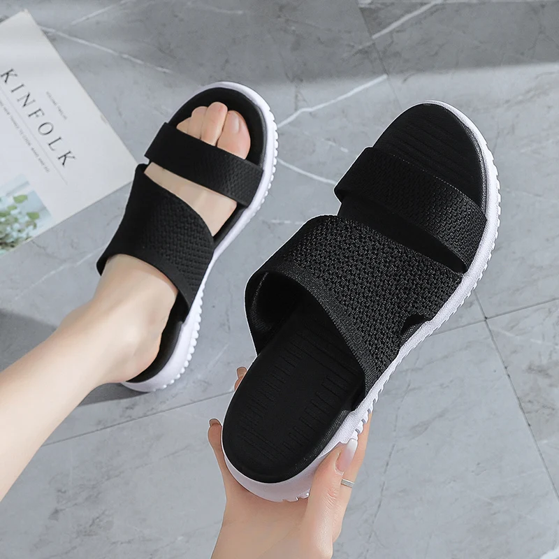 2021 New Women Indoor Floor Flat Shoes Girls Summer Non-Slip Flip Flops Bath Home Slippers Female Comfy Slides Zapatos Hot Sale