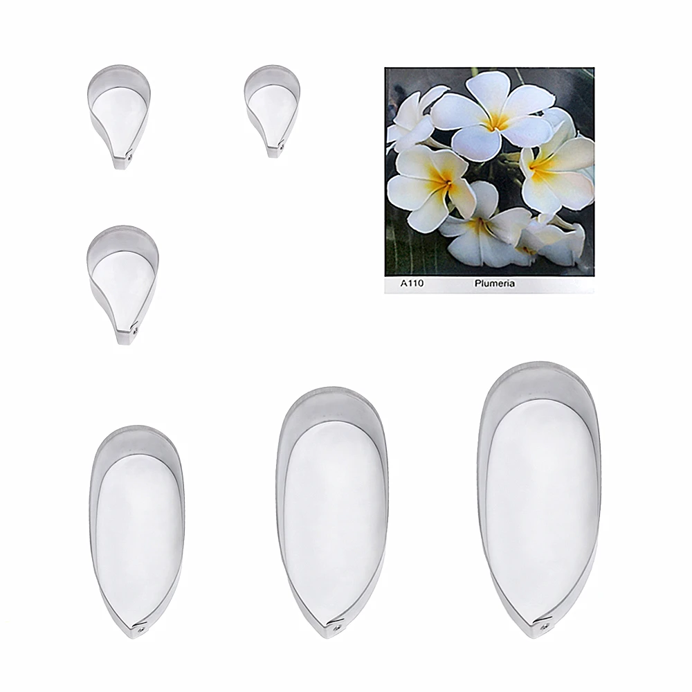 Plumeria fondant sugar flower cutters baking cake decorations Polymer Clay Cold Porcelain gumpaste tools