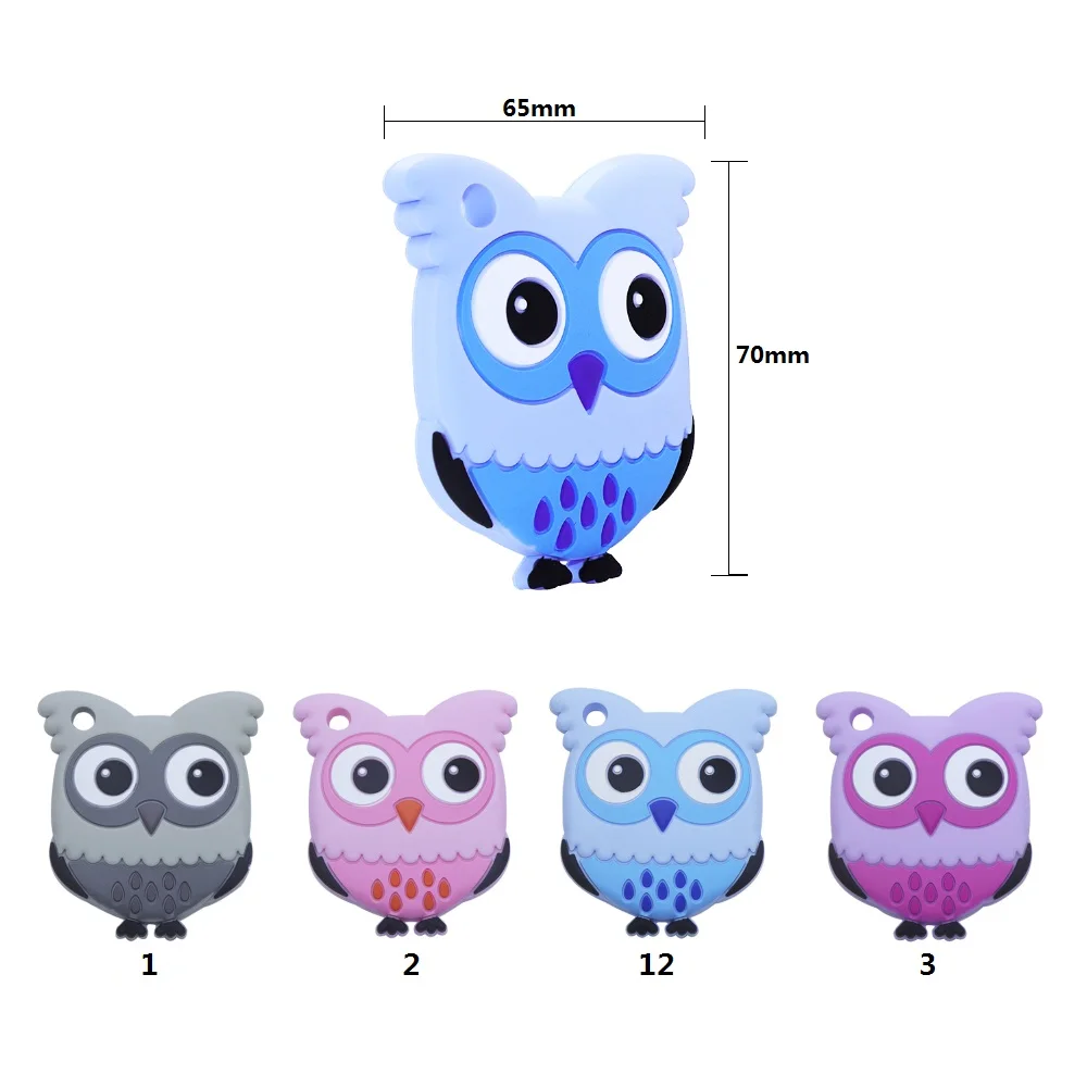 BOBO.BOX 1pc Baby Teething Toys Cartoon Animal Koala Owl Fox Raccoon Food Grade Silicone Teether For Baby Chew Toy Silicone Bead