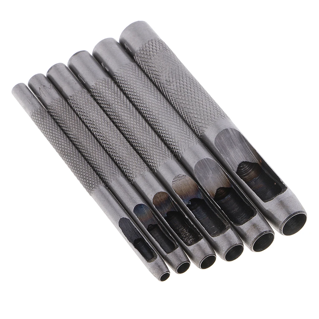 6Pcs Hollow Punch Set Hole Cutting Leather Plastic Paper Gaskets Tools 3/4/5/6/7/8/mm