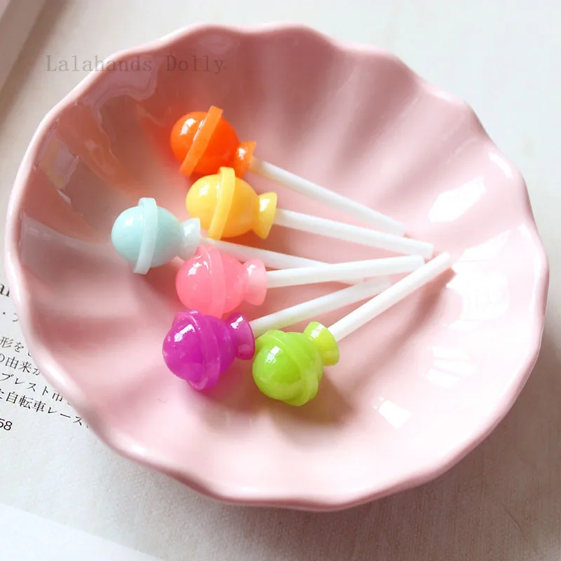 Sale 6pcs/1set Diy Simulation Lollipop For Doll Food Toys Birthday Cake Decoration Materials