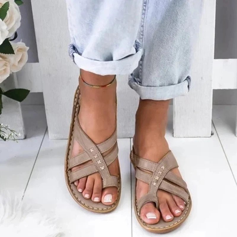 Women Shoes 2023 Summer Sandals Women Fashion Flat Flip Flops Big Toe Large Size Sandals Slippers Beach Outdoor Slides WSH4033