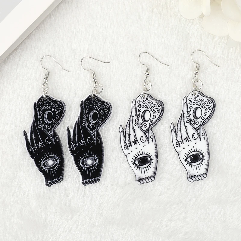 1Pair Ouija Board Drop Earrings Hand Eye Divination Gothic Acrylic Magical Game