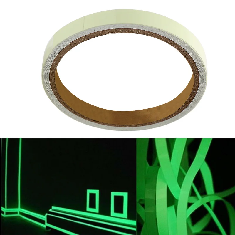 Nastro luminoso verde adesivo bagliore nel buio adesivi palcoscenico decorativo nastro fluorescente luminoso adesivi di avvertimento Decor