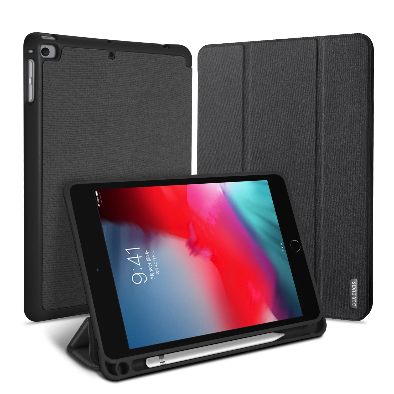 Funda de cuero de lujo para tableta, cubierta protectora triple para iPad Mini 4/iPad Mini5, Smart Sleep Wake, DUX DUCIS DOMO Series