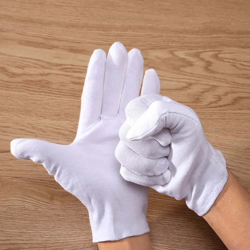 4 Pairs Cotton Gloves Service Work Drive Factory Hospital Gloves Touch Screen Inspection Glove Formal Etiquette Hands Protector