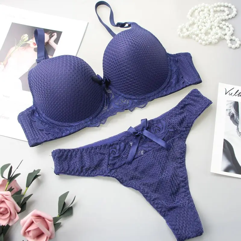 DAINAFANG 6 Colors Brassiere Sexy Lace Lingerie Comfortable Crop Top Female Underwear Women Underwire Push Up Bra Sets
