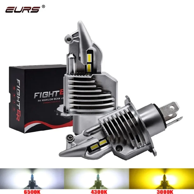 Eurs H4 9003 HB2 LED headlight bulbs 80W 16000LM diode lamps 3000K 4300K LED 6000K H4 for cars high beam dipped beam auto lamps