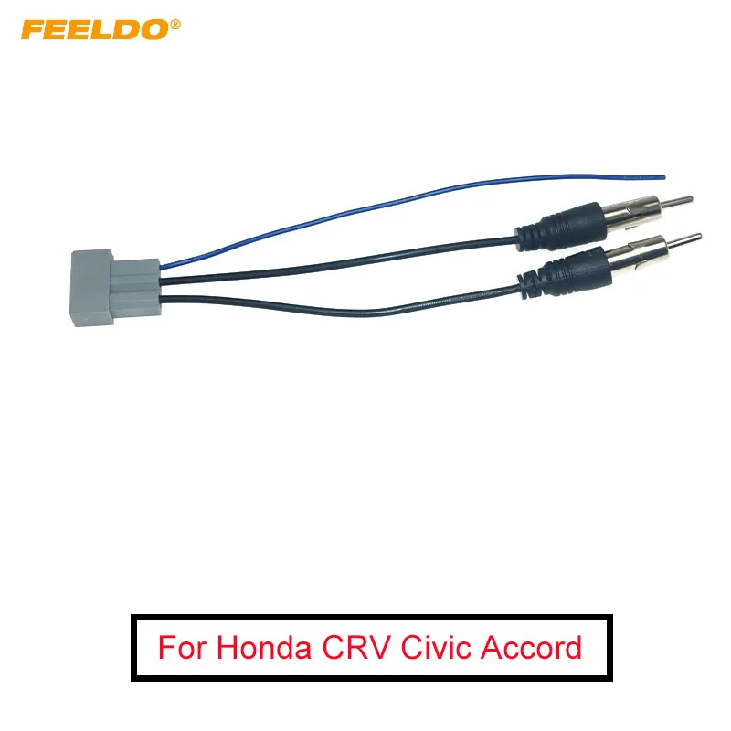 

FEELDO 10Pcs Car 2PIN Female to ISO Male Double Plugs Radio Antenna Adapter For Honda CRV Civic Accord Radio Wire Cable