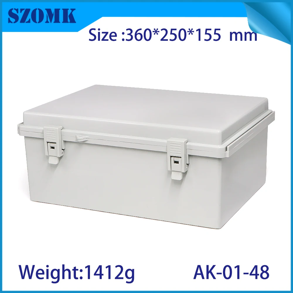 

360*250*155mm IP65 hinged lockable plastic electrical box abs waterproof enclosure plastic junction housing szomk equipment box