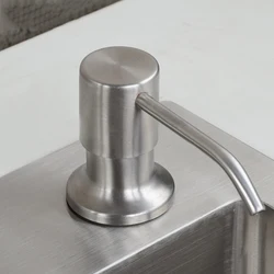 Soap Dispenser For Kitchen Sink Stainless Steel Refill from The Top Built in Design for Counter Top with Liquid Soap LargeBottle