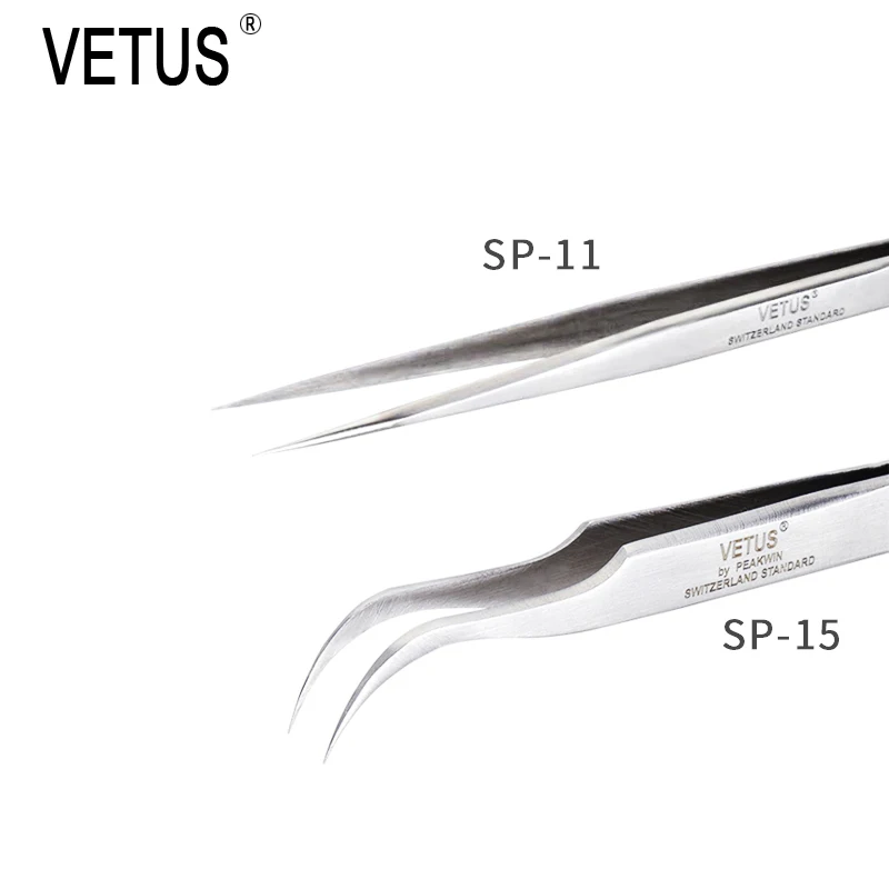 Набор высокоточных пинцетов из нержавеющей стали VETUS SP-11, SP-15, для электронного набора Инструменты для ремонта сотового телефона