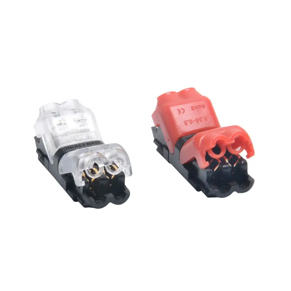 I Forma Rápida Splice Fio Fiação Conector Elétrico, LED Strip Cable, Crimp Terminal Blocks Condutor, 2 pinos, 22-20 AWG, 5pcs