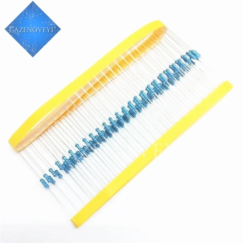 100Pcs 1/4W Metaalfilmweerstand 1r ~ 1M 100r 220r 330r 1K 1.5K 2.2K 4.7K 10K 22K 47K 100K 100 220 330 1k5 2k2 3k3 4k7 Ohm