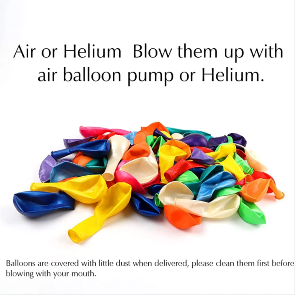 10 Inches 12 Kinds Color of Rainbow Latex Balloons Multicolor Balloons for Party Decoration Birthday Party Arch Supplies