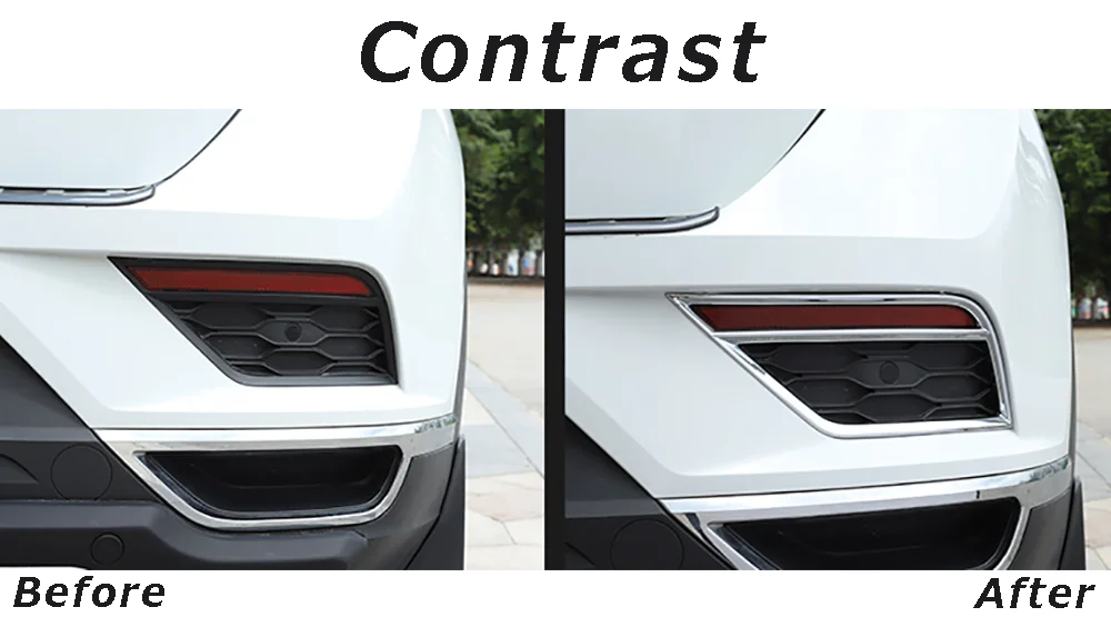 For Volkswagen VW T-Roc 2018 2019 2020 Rear Back Foglight Cover Frame ABS Chrome Tail Fog Lamp Trims Cover Auto Parts