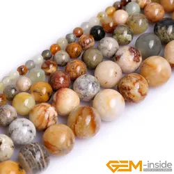 Natural Stone Hua Show Jades Round Loose Spacer Accessorries Beads For Jewelry Making Strand 15 inch DIY Jewelry Gifts For Women