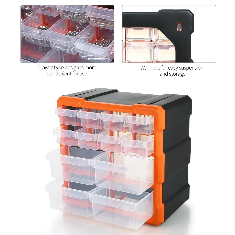 Drawer Plastic Parts Storage Box Multiple Compartments Slot Hardware Box Organizer Craft Cabinet Tools Components Container Acce