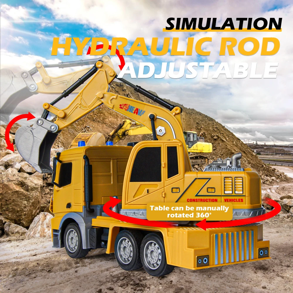 1:24 RC camion Bulldozer Caterpillar trattore modello ingegneria veicolo escavatore Dumper telecomando auto camion dei pompieri giocattolo per ragazzo