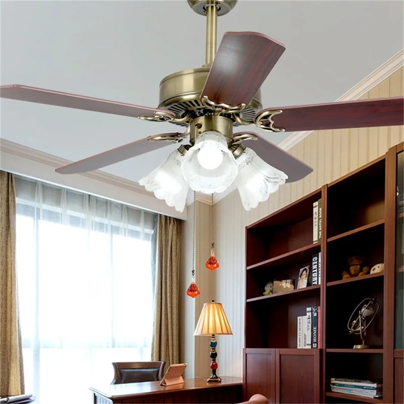 DLMH Ceiling Fan Light Modern Simple Straight Blade Lamp With Remote Control LED For Home Living Room