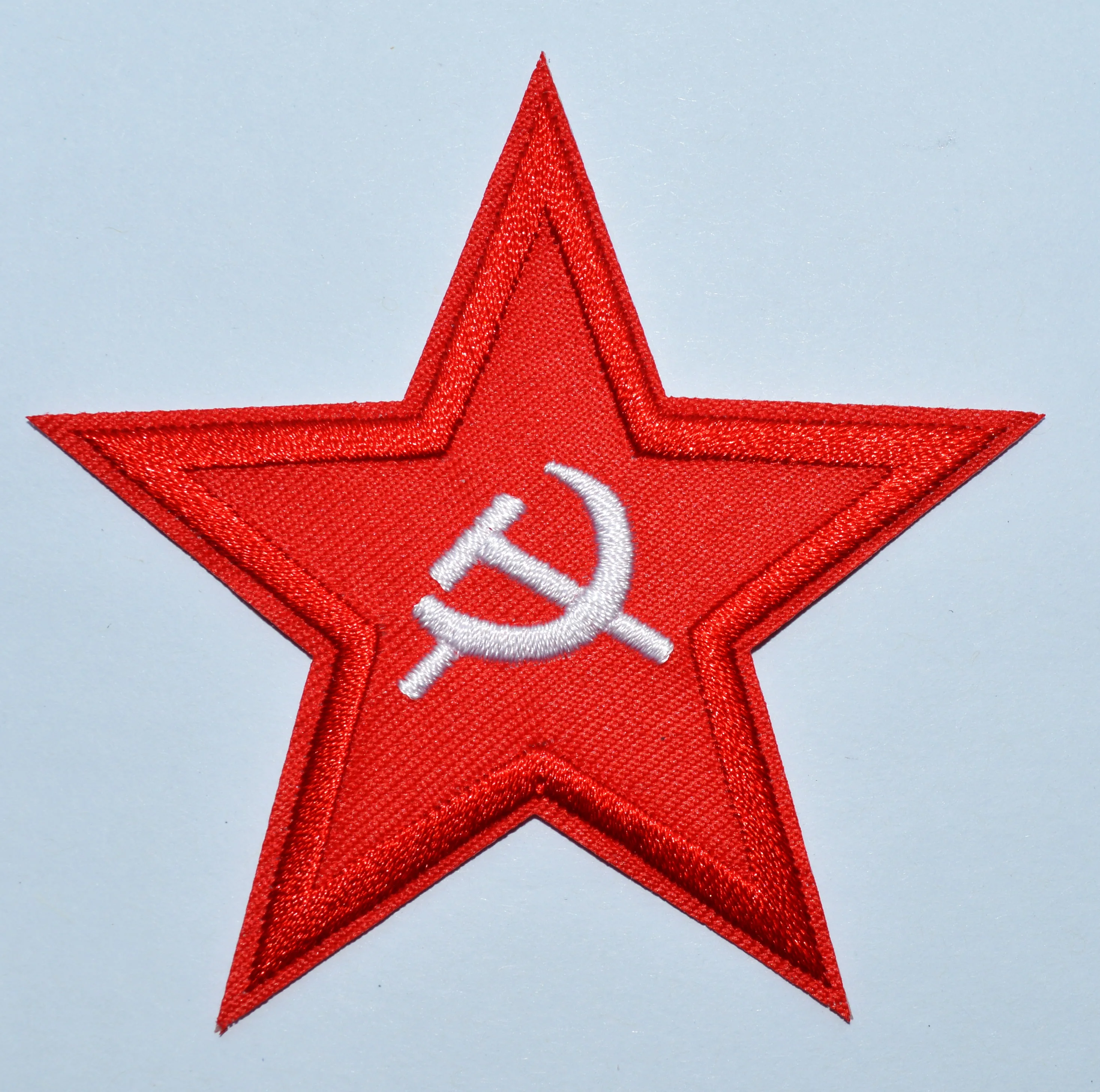 (5 pcs) NEW ! Soviet red star badge insignia USSR hammer & sickle applique iron on patch ( about 8 * 8 cm)