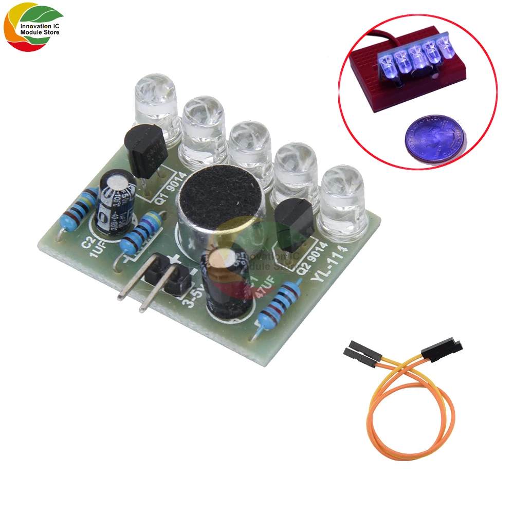 Ziqqucu Voice Detect Sensor Board Sound Control Melody LED Light Indicator Module Electronic Production DIY Kit for Arduino