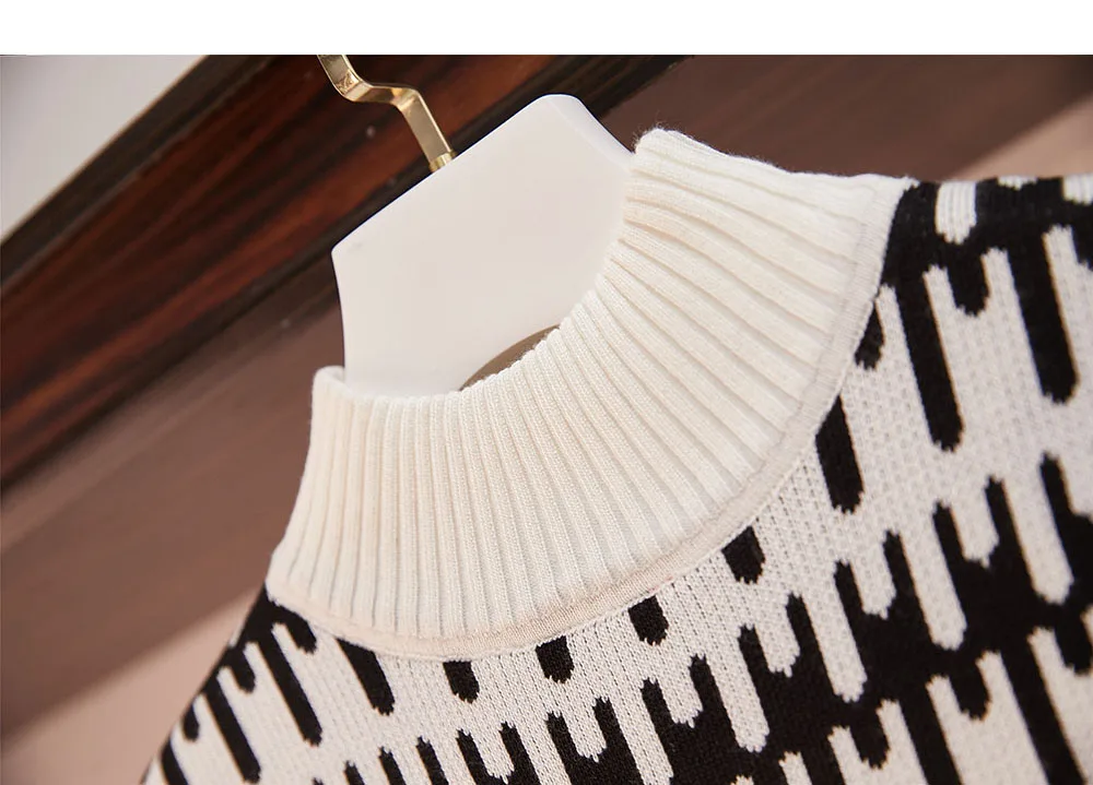 Women Knit Set Shorts Pullover 2 Piece Spring Autumn Knitted Turtleneck Sweater Casual Chic Pant Two Piece Tracksuit